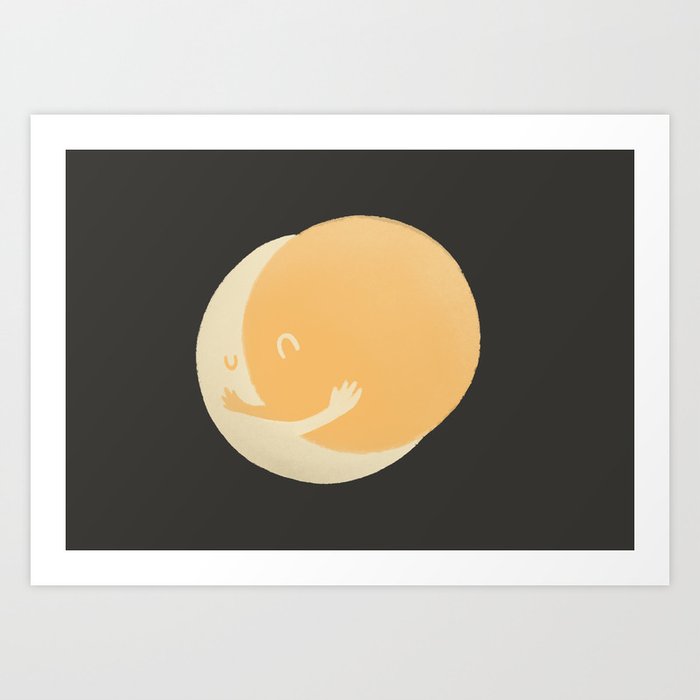 Moon Sun 01 hugs in love Art Print