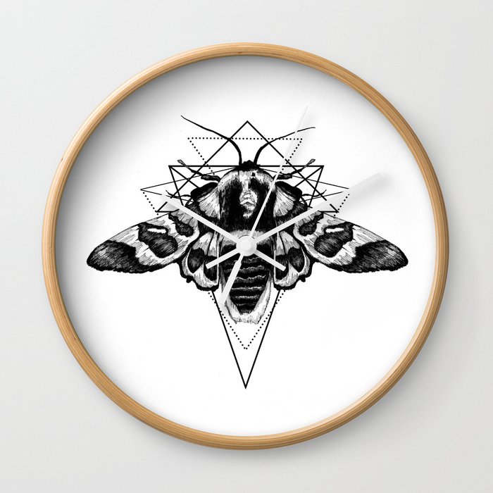 Geometric Moth Wall Clock
