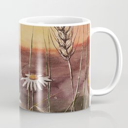 Autumn Field in Sunset Watercolour Coffee Mug