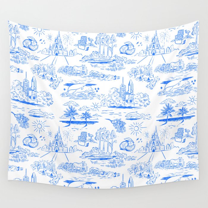 Florida Toile  Wall Tapestry
