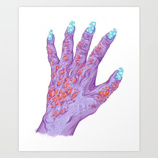Cloud Nails Art Print