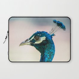 Peacock head against bright background Laptop Sleeve