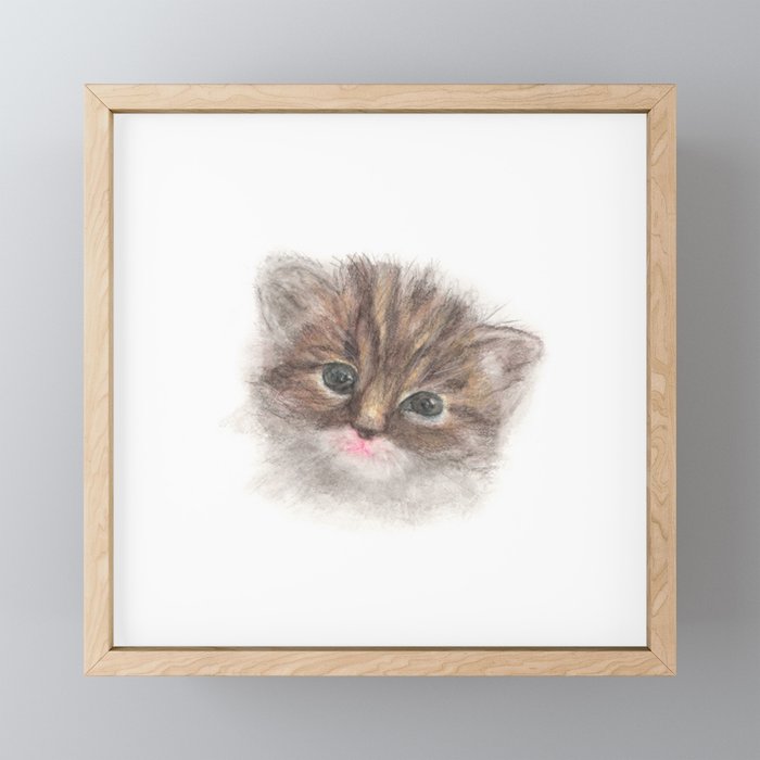 Sweet Kitten Framed Mini Art Print