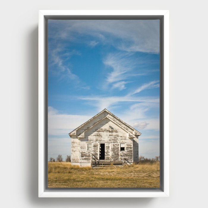 Old Rural Schoolhouse Framed Canvas