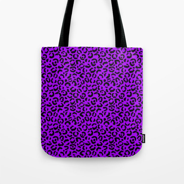 Neon Purple Leopard Skin Tote Bag