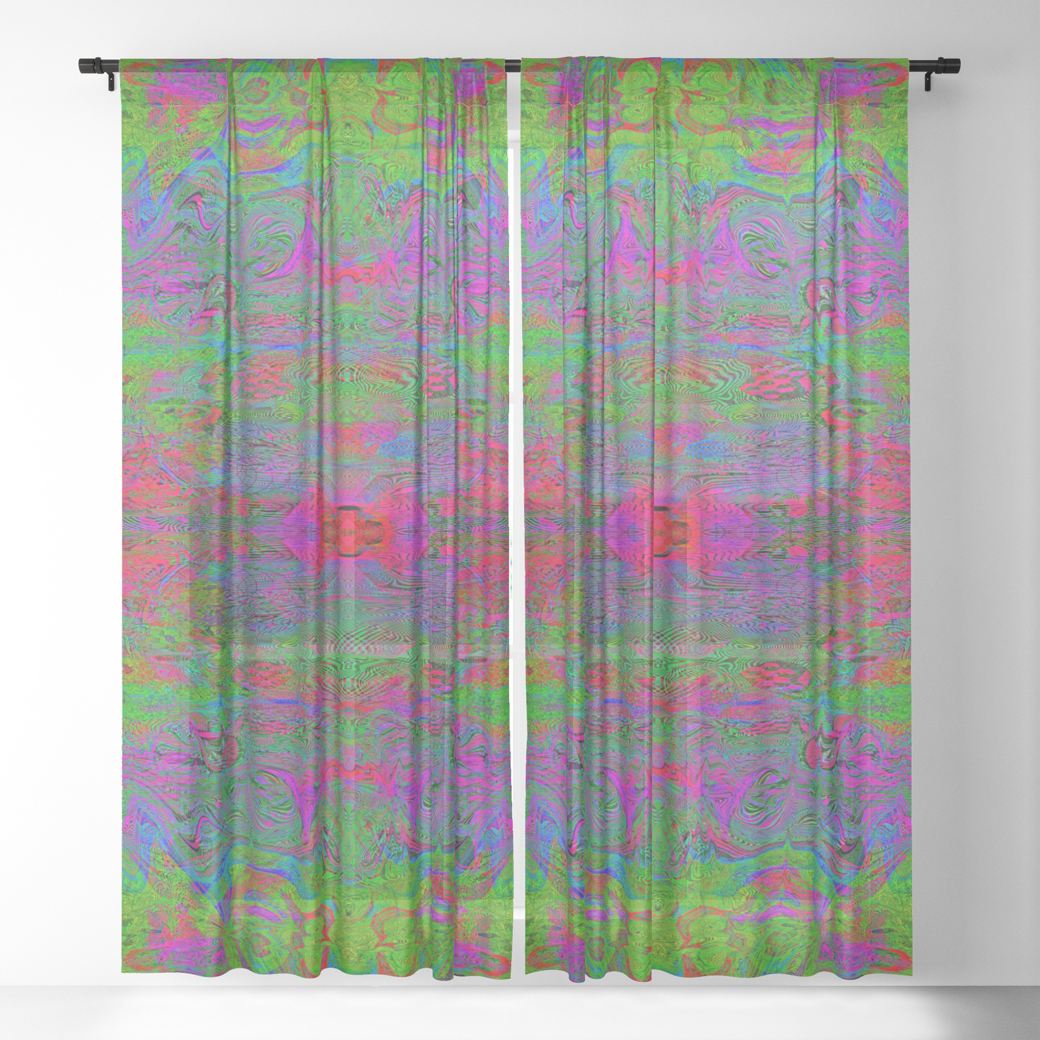 Hidden Clown S Playroom Ultraviolet Psychedelic Sheer Curtain