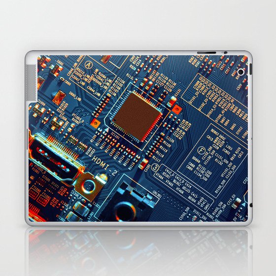 Electronic circuit board close up.  Laptop & iPad Skin