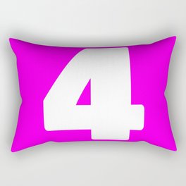 4 (White & Magenta Number) Rectangular Pillow