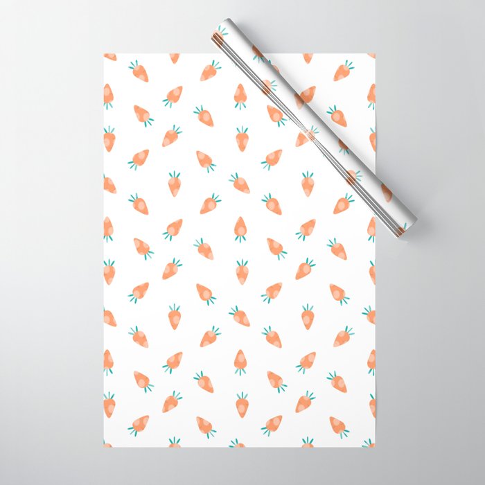 millennium white carrot pattern Wrapping Paper