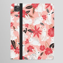 Bunnies & Blooms – Pink & Black iPad Folio Case