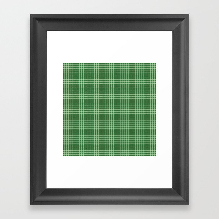 Small Grid Green Framed Art Print