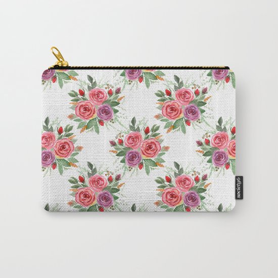 Watercolor . A bouquet of roses. 2 Carry-All Pouch