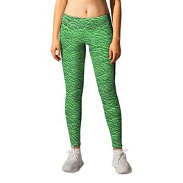 Modern Green Leather Collection Leggings