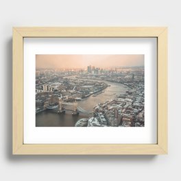 London at sunset from above Recessed Framed Print