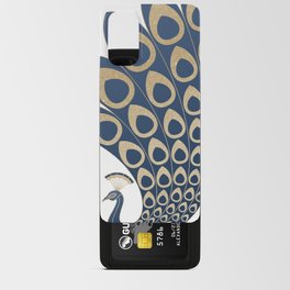 Blue and Gold Art Deco Peacock Android Card Case