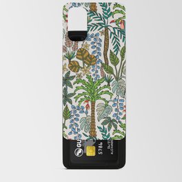 COLORING BOOK JUNGLE FLORAL DOODLE TROPICAL PALM TREES WITH TOUCAN in RETRO 70s COLORS Android Card Case