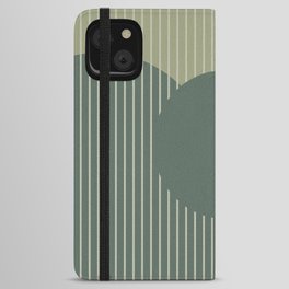 Abstract Shapes 252 in Sage Green iPhone Wallet Case