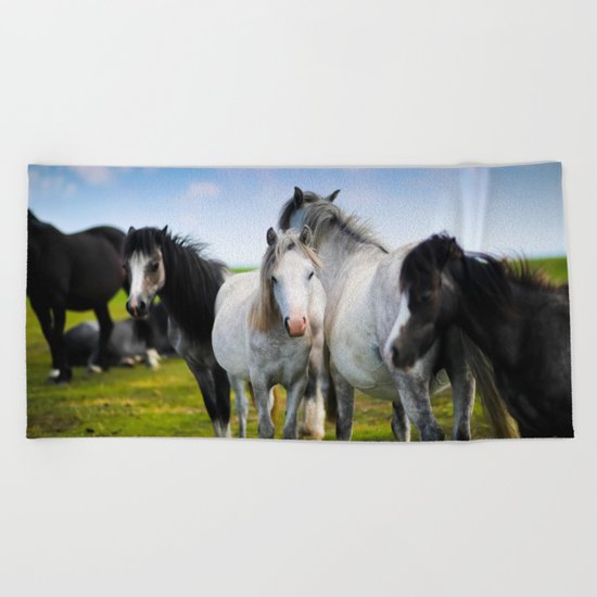 Horses Horses 4 Beach Towel