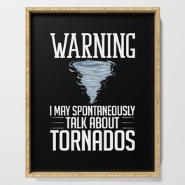 Tornado Twister Storm Chasing Meteorologist Serving Tray