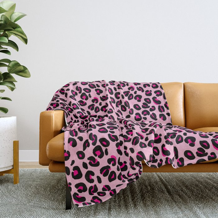 Pink leopard sales throw