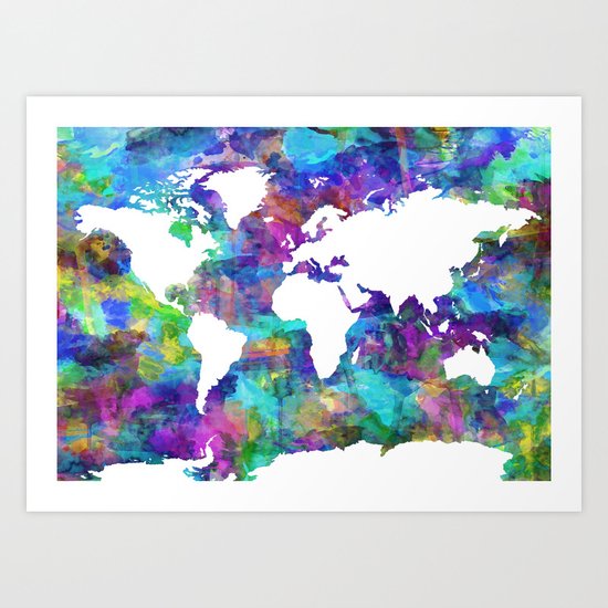 world map Art Print