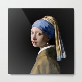 Girl with a Pearl Earring by Johannes Vermeer Metal Print | Painting, Pearl, Johannesvermeer, Art, Artarchive, Antiqueart, Beige, Yellow, Vintage, Old 