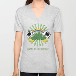 Happy St. Patrick Day V Neck T Shirt