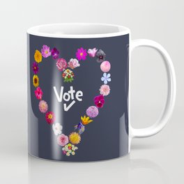 Floral Vote Heart Coffee Mug