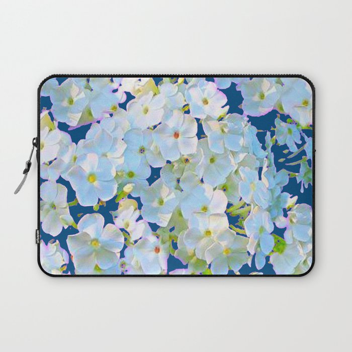 DELICATE TEAL & WHITE LACE FLORAL GARDEN Laptop Sleeve