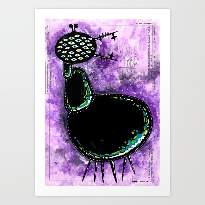 A Radiant Bestiary: Ant (Black) Art Print