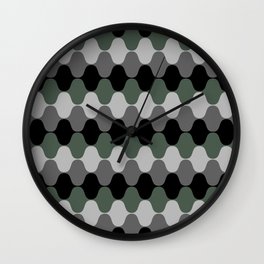 Dark Green Black Gray Retro Wavy Stripe Pattern Pairs DE 2022 Popular Color Greener Pastures DET529 Wall Clock