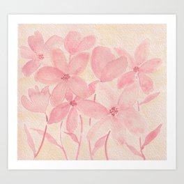 Pink Floral Mix - Watercolor Flower Custom Art Design Art Print
