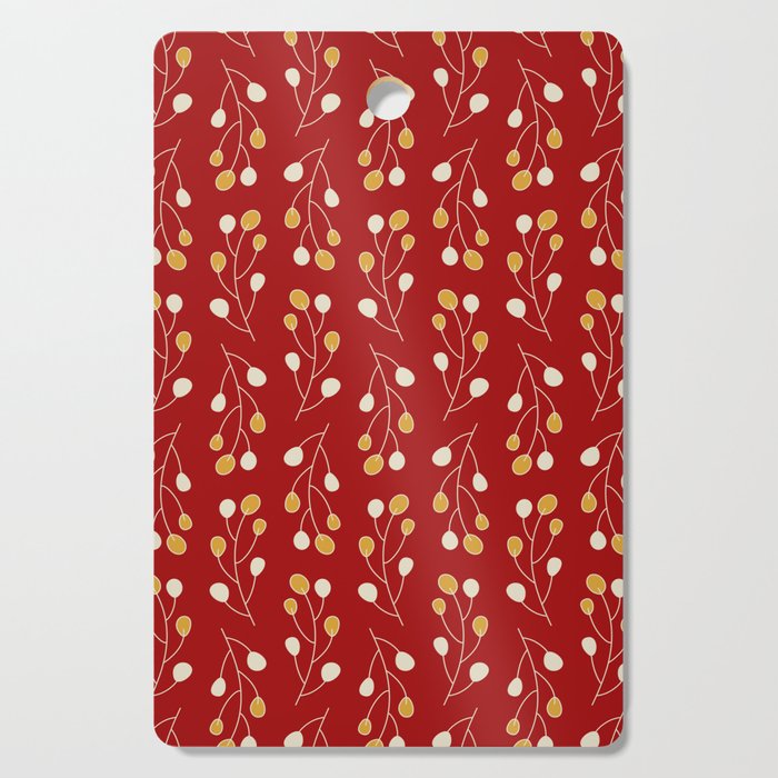 Red leaves brunches Cutting Board