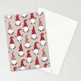 Christmas Gnomes Polka Pattern Stationery Card