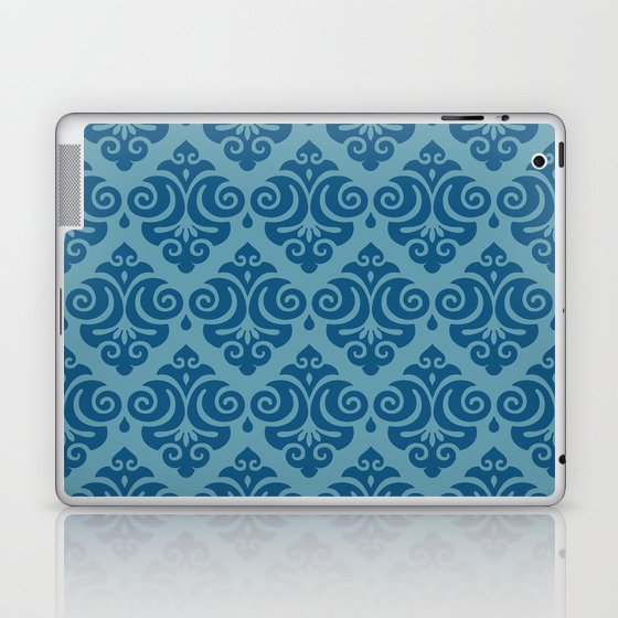 Victorian Modern Pattern in Blue Laptop & iPad Skin