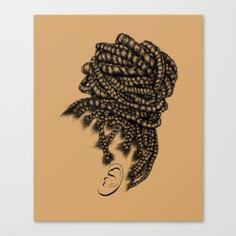 Crown: Box Braid Bun Canvas Print