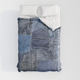 Blue Jeans Pocket Patchwork Pattern Comforter