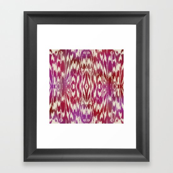 Ikat: Red, Pink Multi Framed Art Print