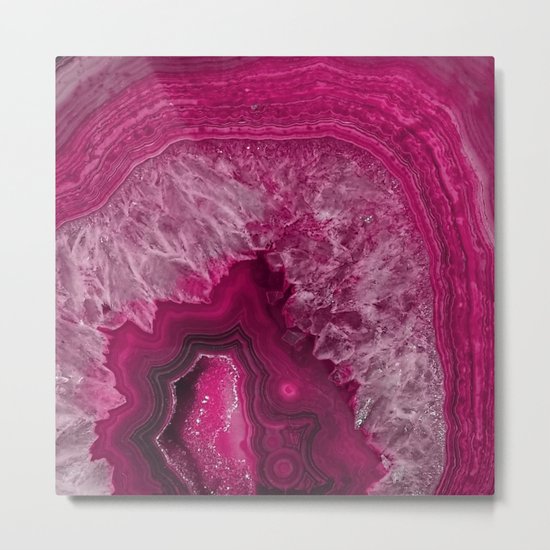 Pink purple agate mineral gem stone- Beautiful backdrop Metal Print
