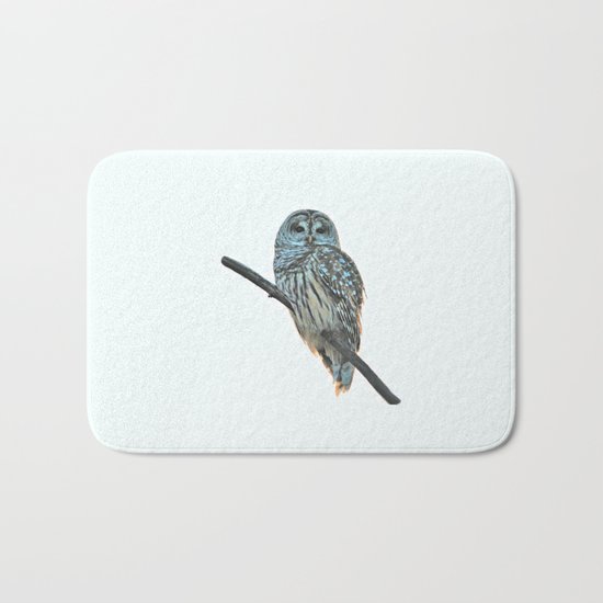 Barred Owl at Sunset Bath Mat