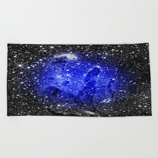 Galaxy : Pillars of Creation Blue Beach Towel