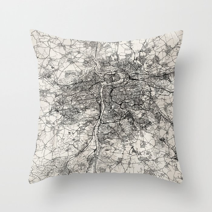 PRAGUE Czech Republic MAP Throw Pillow by Lonely Cartographer Society6