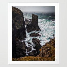 Stormy Seas at the Butt of Lewis in Scotland Art Print