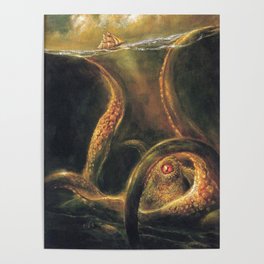 Norse Myths Kraken Sea Monster Poster