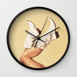 These Boots - Glitter Yellow & Tan Wall Clock