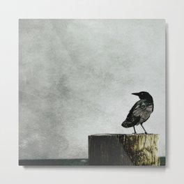 Crow at Sea Metal Print