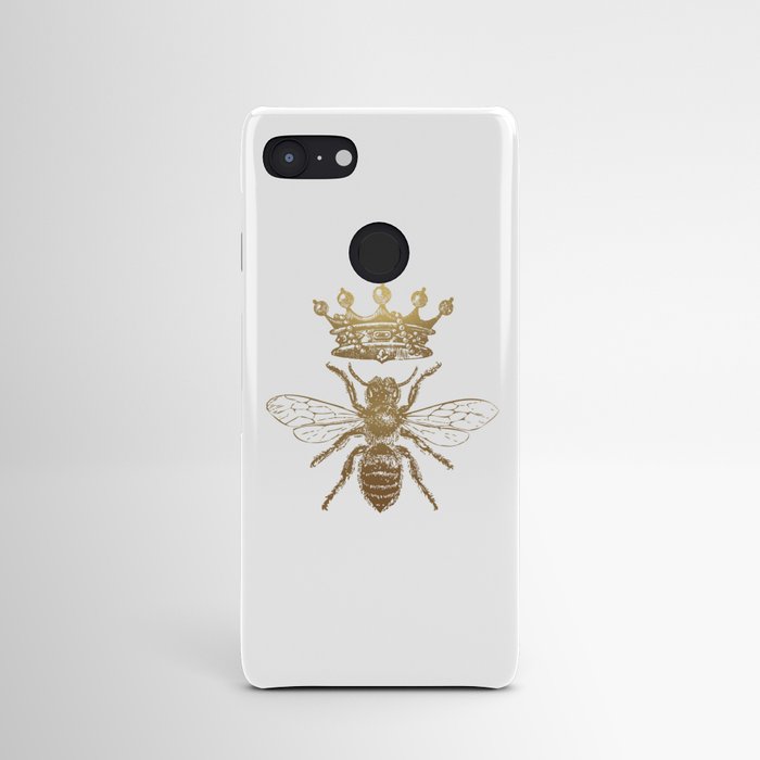 Queen Bee | Vintage Bee with Crown | Gold and White | Android Case