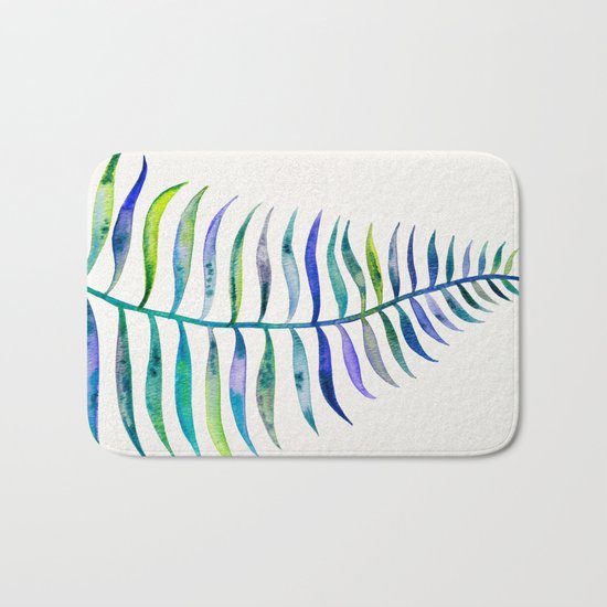 Indigo Palm Leaf Bath Mat