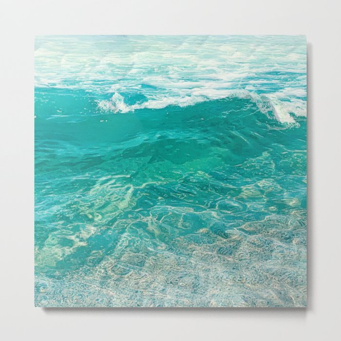 Blue Ocean Water Pattern -  Dive Into the Blue Ocean Metal Print