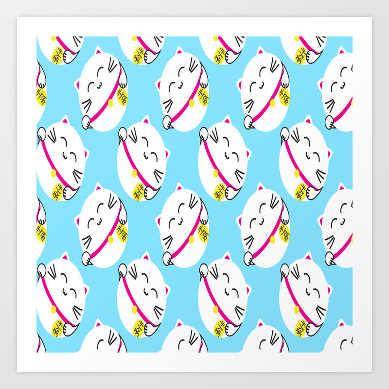 maneki neko print